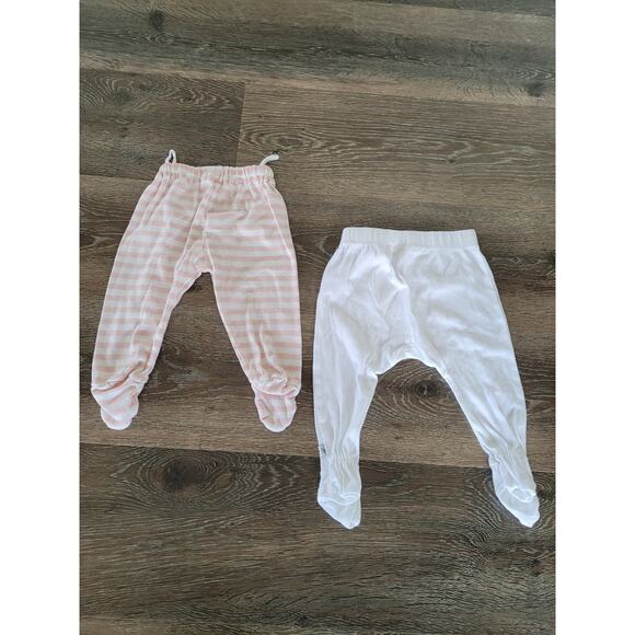 Under the Nile Baby Girl Leggings Pink and Honest White Leggings size 3-6 #1 - Picture 2 of 3